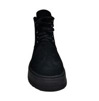Зимние чёрные замшевые ботинки на небольшой танкетке Ventaje, Черный, 36