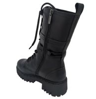 Женские зимние высокие ботинки маленьких размеров на шнуровке и замке Dino Vittorio, Черный, 34
