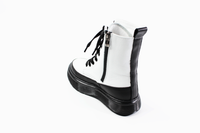 Кожаные белые зимние ботинки на полиуретановой толстой подошве Masheros, Белый, 34