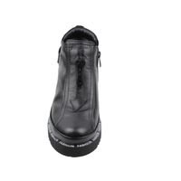 Женские короткие кожаные ботинки на сплошной лёгкой подошве GUERO, Черный, 37