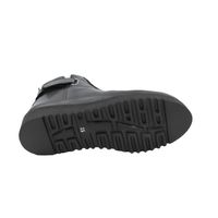 Жіночі короткі шкіряні черевики на суцільний легкій підошві GUERO, Черный, 37