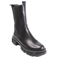 Кожаные женские зимние  высокие ботинки "челси" PL, Черный, 36