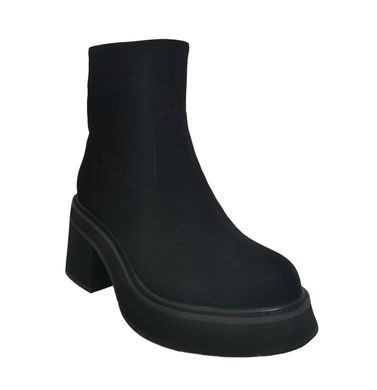 Купити Зимові чорні замшеві черевики на товстій підошві з підборами VIDORCCI