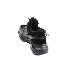 Зимние женские чёрные кроссовки из кожи и замши Marcco, Черный, 36