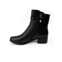 Классические женские кожаные ботинки на небольшом каблуке Classic, Черный, 33