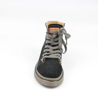 Замшевые демисезонные ботинки на шнурках с отстрочкой Lonza, Черный, 39
