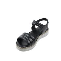 Чорні комфортні сандалі з м'якою ортопедичною устілкою, Черный, 37