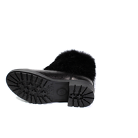 Шкіряні черевики з хутряним відворотом KENTO, Черный, 37