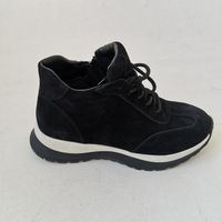 Зимние чёрные замшевые ботинки кроссовочного типа Dino Vittorio, Черный, 36