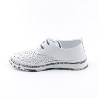 Жіночі білі перфоровані туфлі на шнурках GUERO, Білий, 36