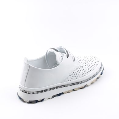 Купити Жіночі білі перфоровані туфлі на шнурках GUERO
