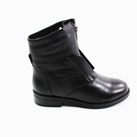 Короткие зимние кожаные ботинки Classic, Черный, 33
