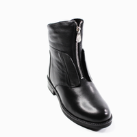 Короткие зимние кожаные ботинки Classic, Черный, 33
