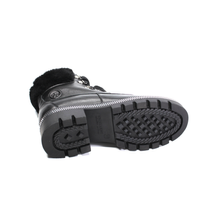 Кожаные ботинки с опушкой из овчины KENTO, Черный, 36