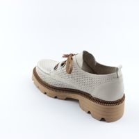 Жіночі бежеві перфоровані туфлі на шнурках GUERO, Бежевий, 36