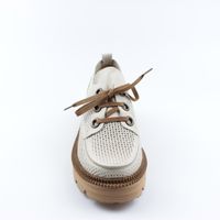 Жіночі бежеві перфоровані туфлі на шнурках GUERO, Бежевий, 36