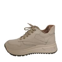 Зимние бежевые кожаные кроссовки на шнурках KENTO, Бежевый, 36