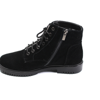 Короткие зимние замшевые ботинки с отделкой в районе шнуровки KENTO, Черный, 36
