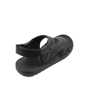 Кожаные чёрные босоножки на спортивной подошве с прошитым рантом, Черный, 40