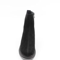 Зимние замшевые короткие ботинки на полупрозрачной литой подошве VIDORCCI, Черный, 33