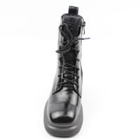 Зимові жіночі черевики з наплаку з квадратним мисом VIDORCCI, Черный, 33