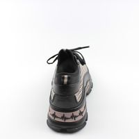 Жіночі бежево-чорні кросівки із перфорацією GUERO, Бежевий, 36