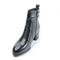 Осенние кожаные ботинки на каблуке 6 см Gukker, Черный, 40