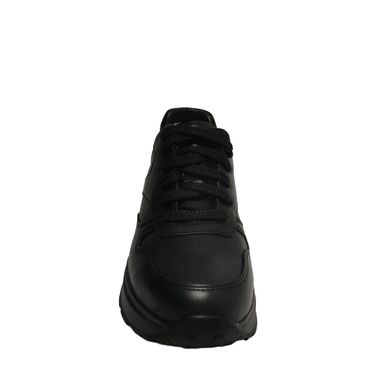 Купить Зимние чёрныеые кожаные кроссовки на шнурках KENTO