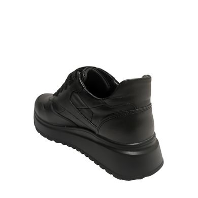 Купити Зимові шкіряні чорні кросівки на шнурках KENTO