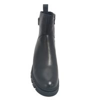 Зимові жіночі шкіряні черевики на натуральному хутрі на стійкому каблуці VIDORCCI, Черный, 36