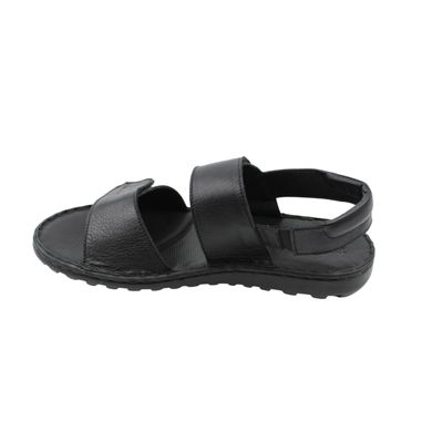 Кожаные чёрные сандалии на спортивной ровной подошве с регулируемыми лямками, Черный, 40