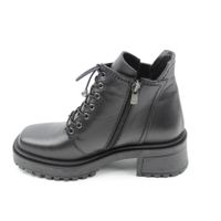 Женские чёрные кожаные ботинки на устойчивом каблуке с квадратным мысом Nod Trend, Черный, 38