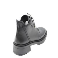 Жіночі чорні шкіряні черевики на стійкому каблуці з квадратним мисом Nod Trend, Черный, 38
