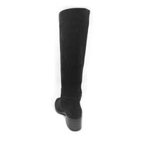 Зимові чорні замшеві чоботи-труби на невеликих підборах  EL PASSO, Черный, 36