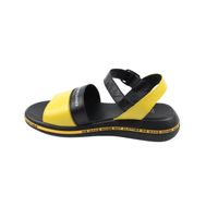Жовто-чорні сандалі на суцільний оригінальній підошві, Жовтий, 36