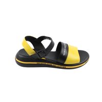 Жёлто-чёрные сандалии на сплошной оригинальной  подошве, Жёлтый, 36