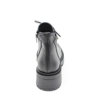 Купити Жіночі чорні шкіряні черевики на стійкому каблуці з квадратним мисом Nod Trend