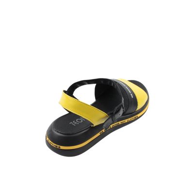 Купити Жовто-чорні сандалі на суцільний оригінальній підошві