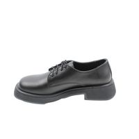Туфлі жіночі шкіряні на литій товстій підошві з каблуком на шнурках Altura , Черный, 36