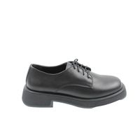 Туфлі жіночі шкіряні на литій товстій підошві з каблуком на шнурках Altura , Черный, 36