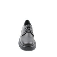 Туфли женские кожаные на литой толстой подошве с каблуком на шнурках Altura , Черный, 36