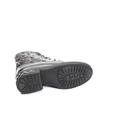 Кожаные женские ботинки с оригинальным декором KENTO, Черный, 36