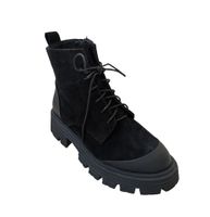 Зимові чорні замшеві черевики з оригінальним носком та п'ятою з матової шкіри Marcco, Черный, 36
