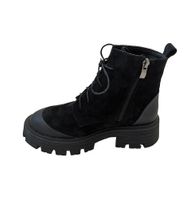 Зимние чёрные замшевые ботинки с оригинальным носком и пяткой из матовой кожи Marcco, Черный, 36