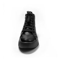 Короткий шкіряний черевик на суцільній товстій підошві KENTO, Черный, 41