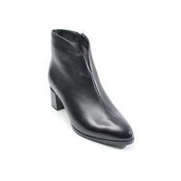 Шкіряні модельні черевики на стійких невеликих підборах 5 см., Черный, 36