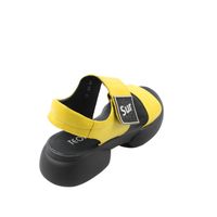 Кожаные жёлтые босоножки на спортивной подошве, Жёлтый, 37