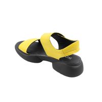 Кожаные жёлтые босоножки на спортивной подошве, Жёлтый, 37