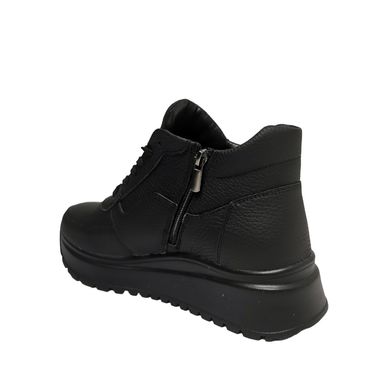 Купить Зимние чёрные кожаные кроссовки на шнурках и замке Dino Vittorio