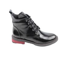 Женские лаковые ботинки с красным небольшим каблуком Nod Trend, Черный, 36